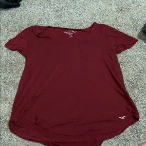Burgundy/ Dark red Hollister shirt